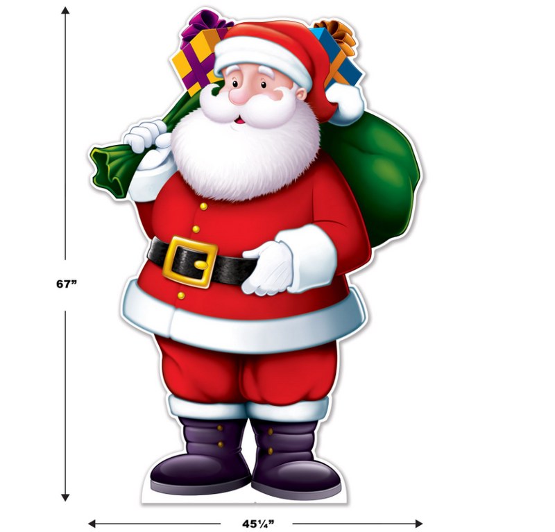 Christmas Santa Claus Display Prop Standees- 2 pieces