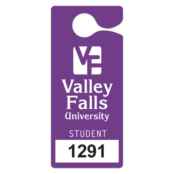 School Hanging Parking Permits-Custom Printed-Numbered-125 pieces