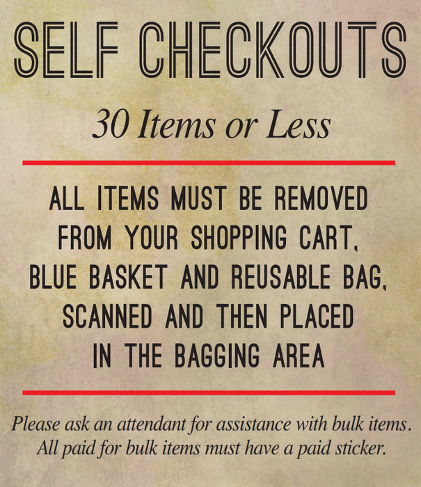 Self-Checkout Signs -11" W x 17" H-10 signs