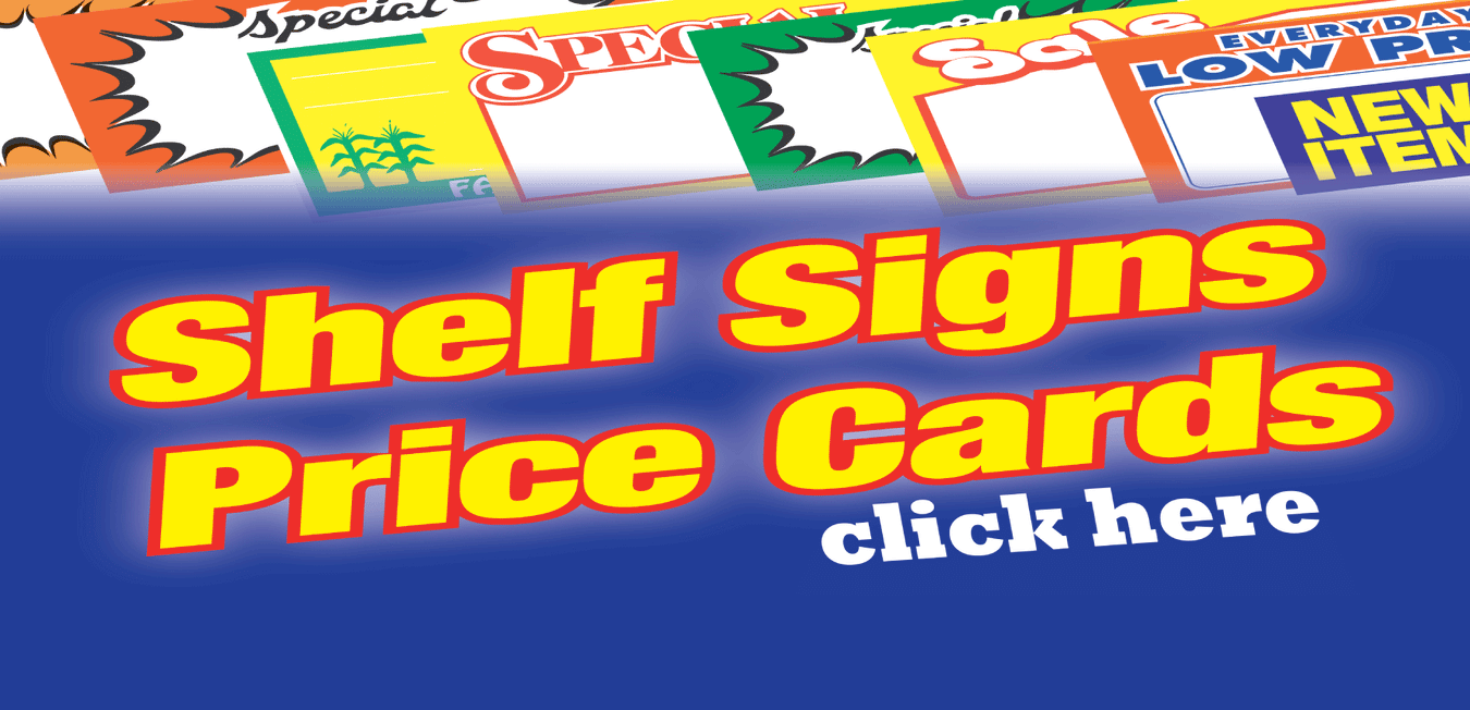 Store Shelf Signs SGI merchandising for retail, supermarket and convience stores ...