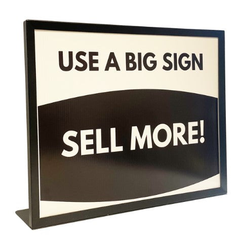 Black Metal Sign Frames Wedge Base -22" W x 17"H -4 pieces