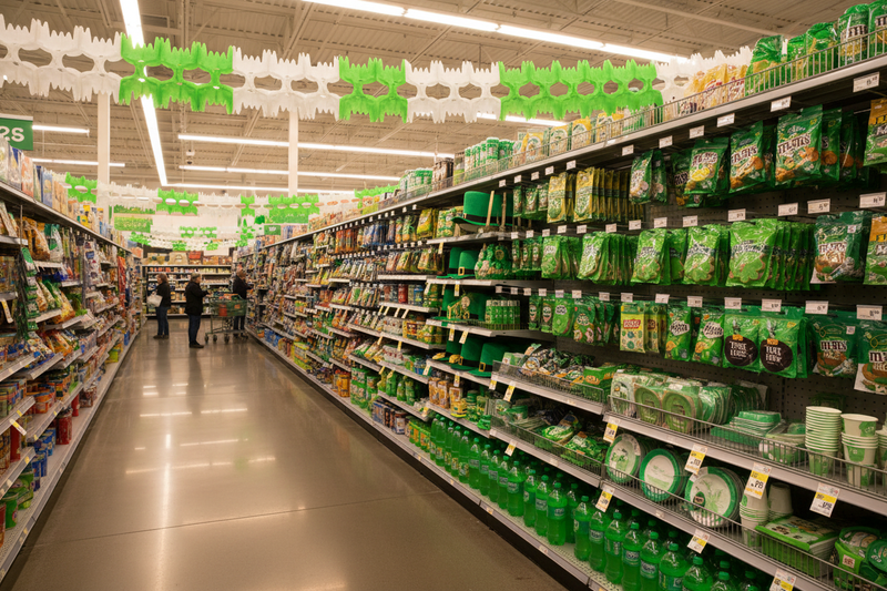 St. Patrick's Day Green & White Garland 12-Pack Retail Lifestyle