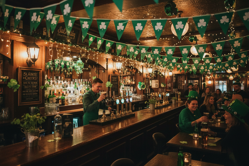 St. Patrick's Day Pennant Banners 12-Pack Bar Lifestyle