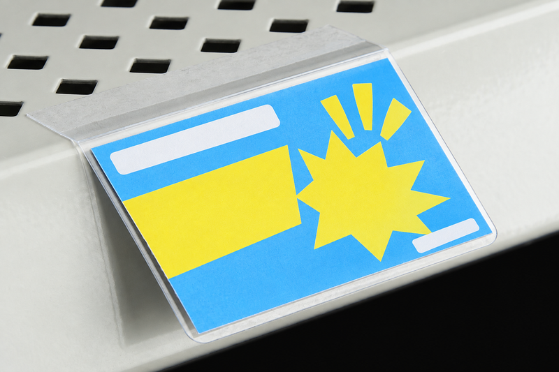 Stick-On Price Tag Label Holders – 2.5 in | 100-Pack