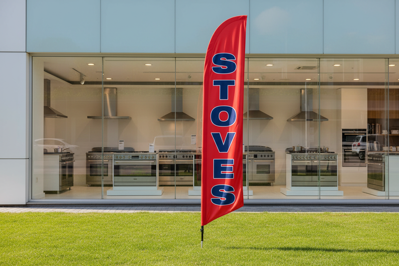 Stoves feather flag lifestyle image