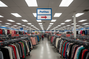 Thrift Store Petites Hanging Aisle Marker Sign Lifestyle