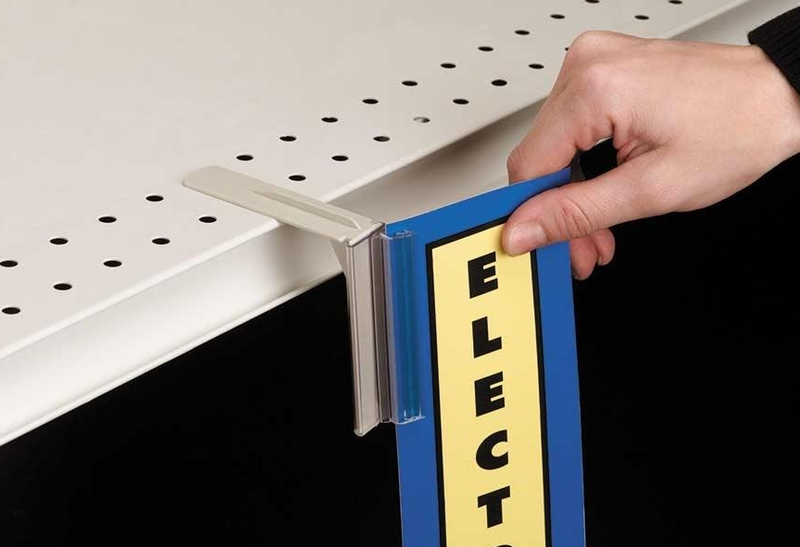 Shelf Top Super Gripper Metal Sign Holders- Ailse Invaders- 2 pieces