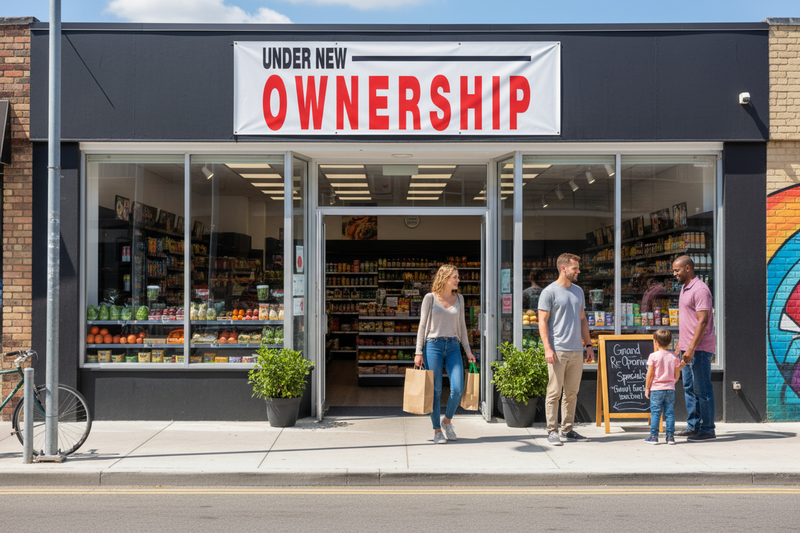 Under New Ownership Vinyl Banner 8x3 Retail Storefront Lifestyle