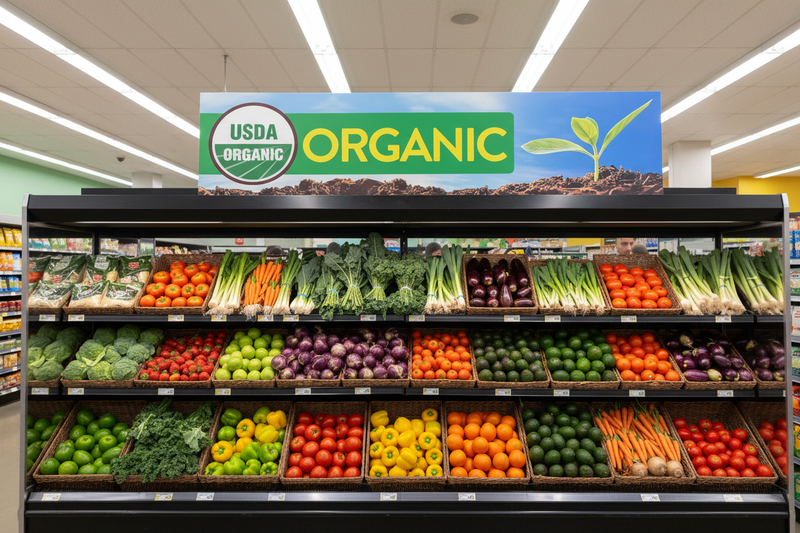 USDA Organic Category Header Sign Produce Display Lifestyle