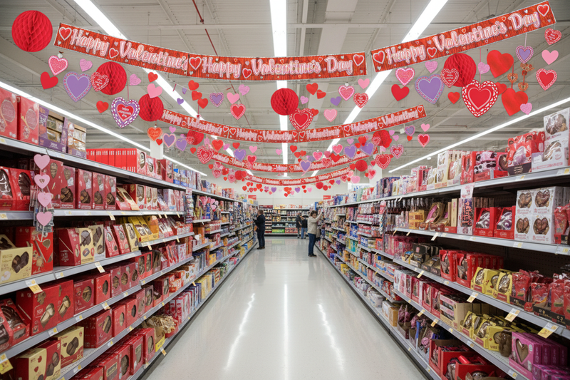 Valentine's Day Display Decoration Kit 40-Piece Retail Lifestyle