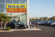 Walk In Drive Out Vinyl Banner Car Dealership Lifestyle