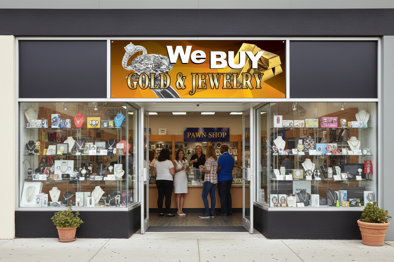 We Buy Gold Jewelry Vinyl Banner Ring Design Pawn Shop Lifestyle
