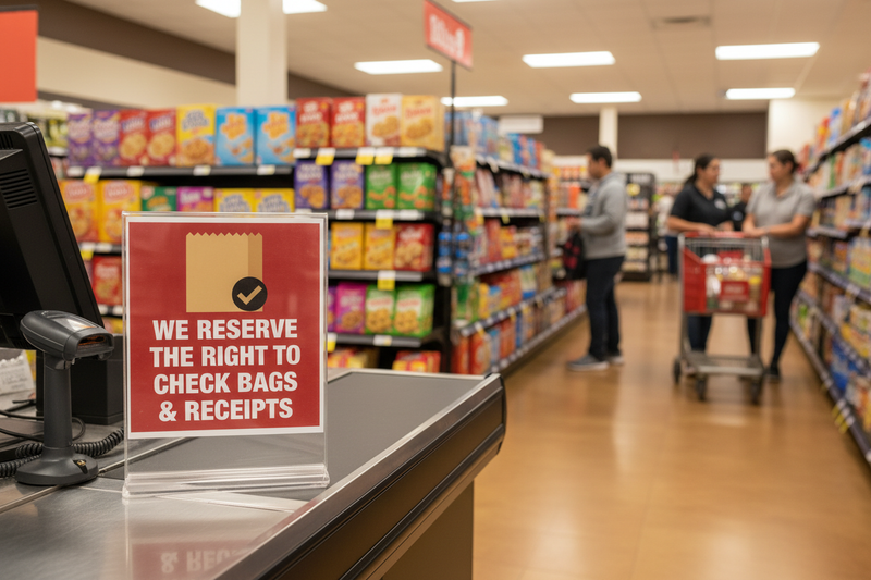 We Reserve the Right to Check Bags & Receipts - Landscape Lifestyle