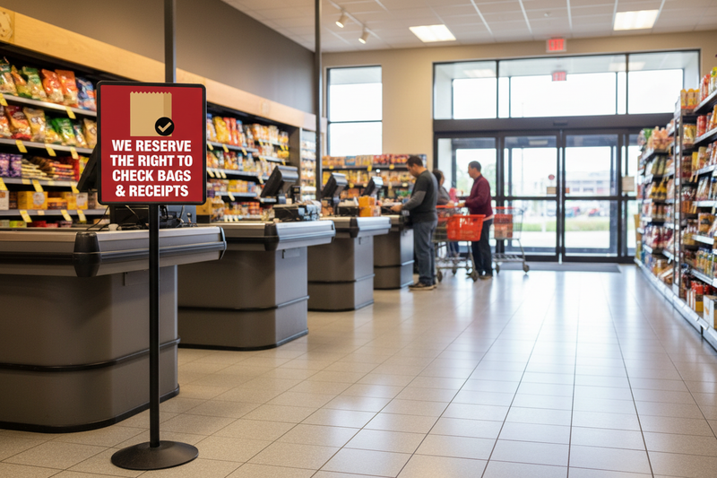 We Reserve the Right to Check Bags & Receipts - Retail Lifestyle
