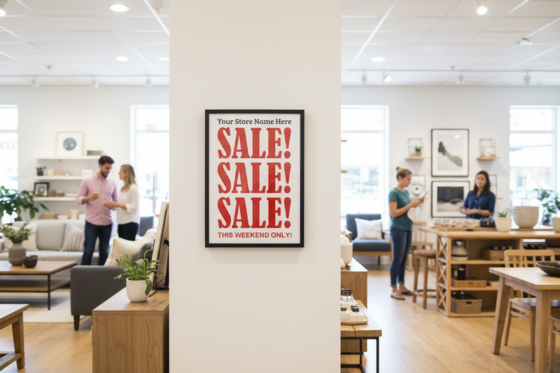 Weekend Sale Window Sign - Retail Lifestyle