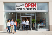 Welcome Open for Business Banner Retail Lifestyle