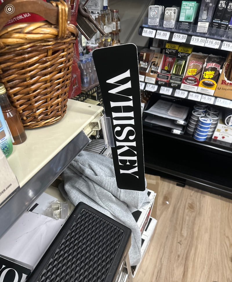Liquor Store Whiskey Aisle Violator Blade Sign & Hardware