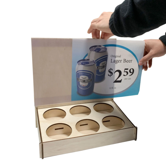 Can Wooden Table/Counter Display Stand