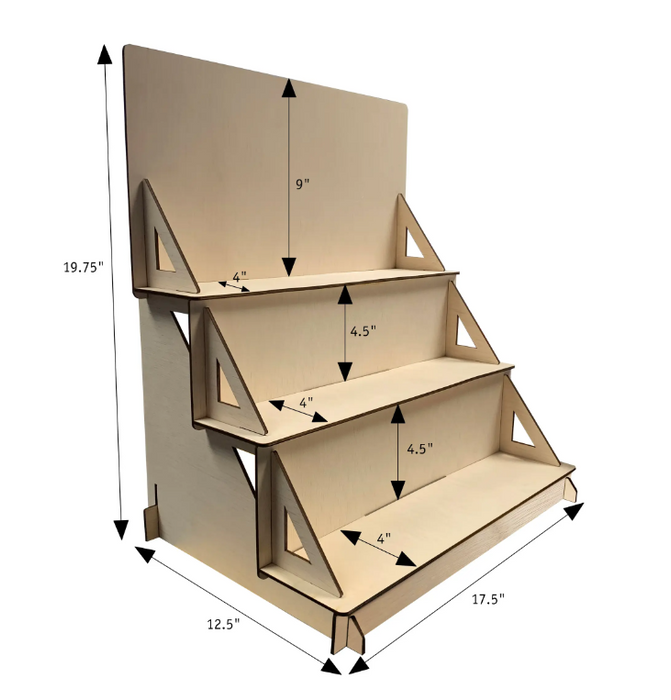 Wooden 3 Tier Table/Counter Display Stand