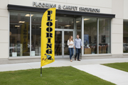 Yellow Flooring feather flag lifestyle image