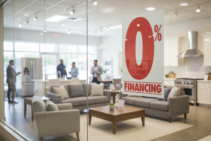 Zero % Financing Signs - Retail Lifestyle