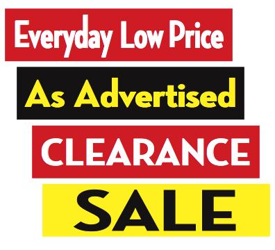 End Cap Sign Header Inserts Set-4"h x 12 1/2"w