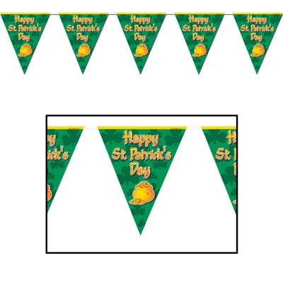 St. Patty's Day Pennants-12 per case - screengemsinc