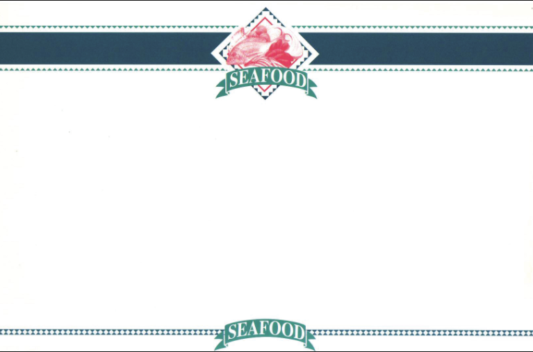 Seafood Shelf Signs- 11"W x 7"H -100 signs - screengemsinc