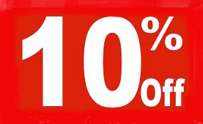 10% Off Shelf Signs Price Cards