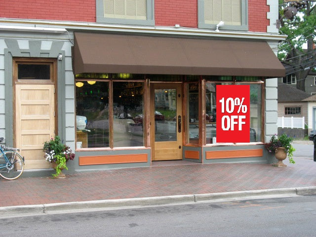 10 % Off Window Signs Poster-36" W x 48" H