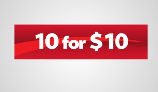 10 for $10 Hanging Sign Ceiling Dangler-36" W x 18" H