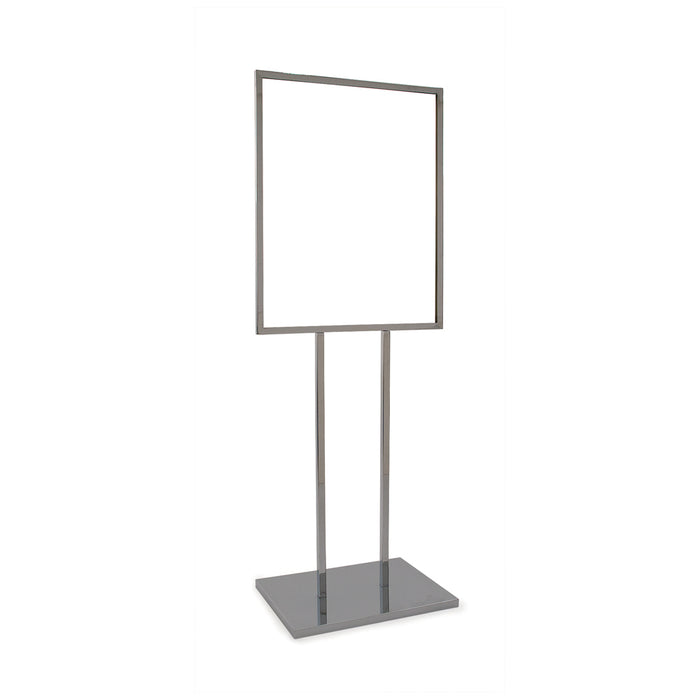 Floor Stand Stanchion Sign Holder-Heavy Duty Base- Chrome