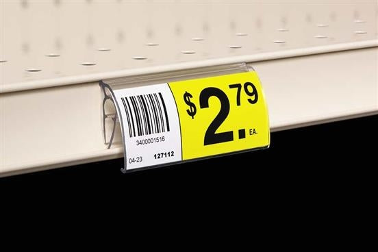 Clear Plastic Snap-On Covered Face Label Holder for Wire Shelves