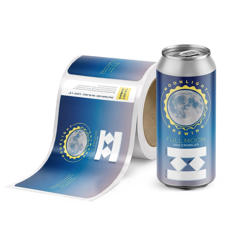 12 oz.  Beer Slim Can Labels for Craft Brewery-Custom Print