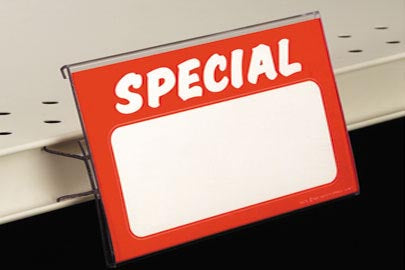 Sign Holder with Covered Face for Price Channel- Center Mount-10 pcs