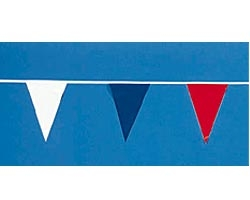 Red, White & Blue Indoor /Outdoor Pennants-105' long - screengemsinc