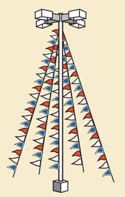 Red, White & Blue Indoor /Outdoor Pennants-105' long - screengemsinc