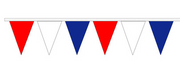 Red, White & Blue Indoor /Outdoor Pennants-105' long - screengemsinc