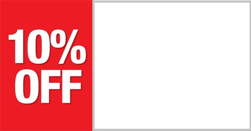 10% Off Shelf Sign Price Cards for retail stores