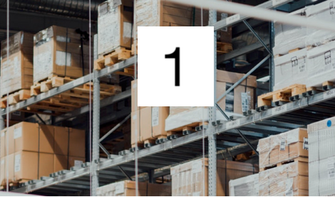 Warehouse L Shaped Aisle Markers-#1 thru #10