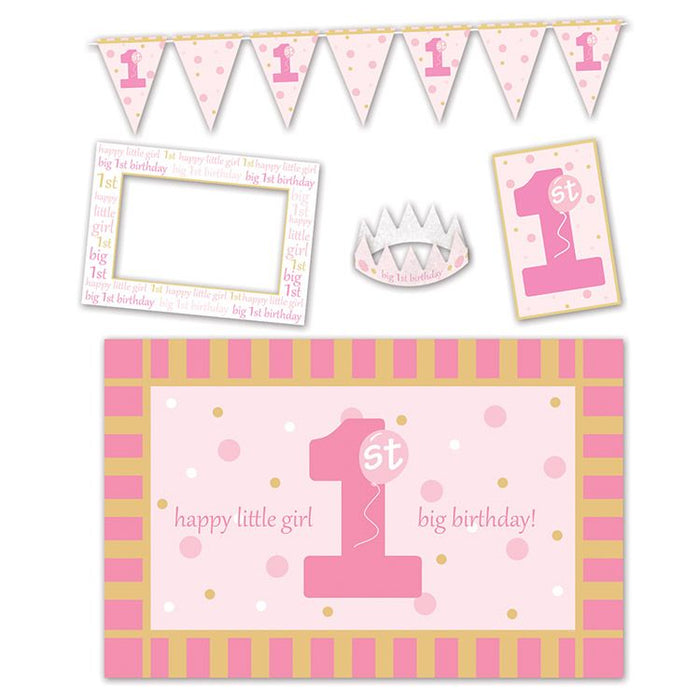 Baby 1st Birthday Highchair Decorating Kits-Pink- 6 kits