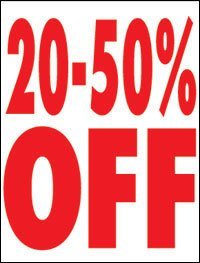 20%-50% Off Shelf Sign Price Cards-10 signs