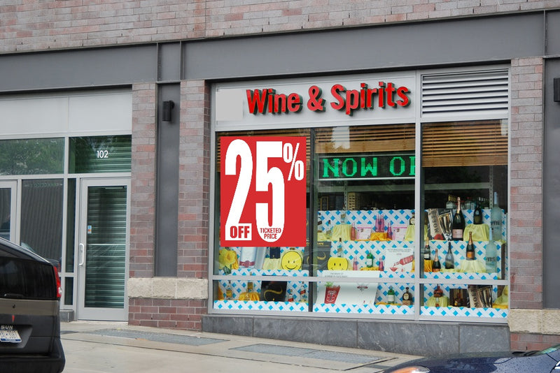25 % Off Ticketed Price Window Signs Poster-36" W x 48" H