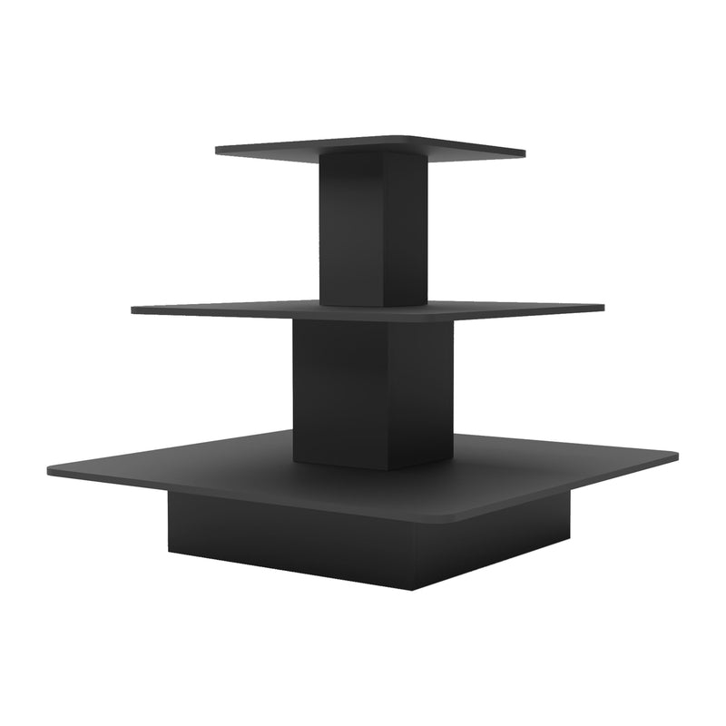 3-Tier Retail Display Black Square Table