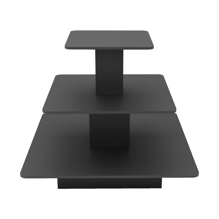 3-Tier Retail Display Black Square Table