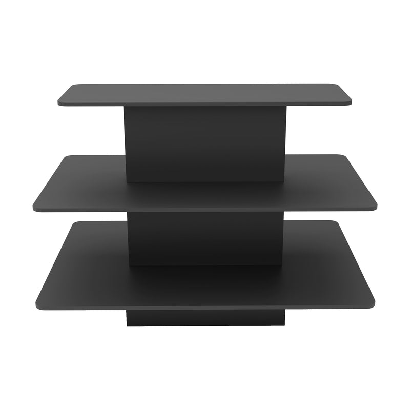 Black Retail Display Rectangular Table- 3 Tier