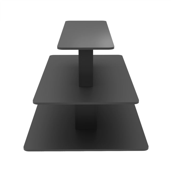 Black Retail Display Rectangular Table- 3 Tier