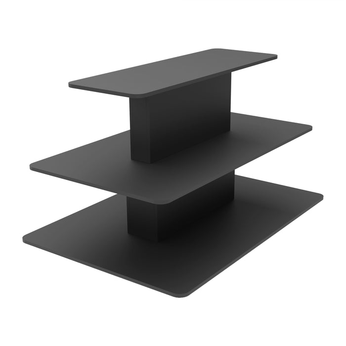 Black Retail Display Rectangular Table- 3 Tier