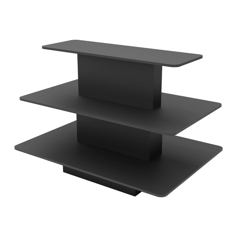 Black Retail Display Rectangular Table- 3 Tier
