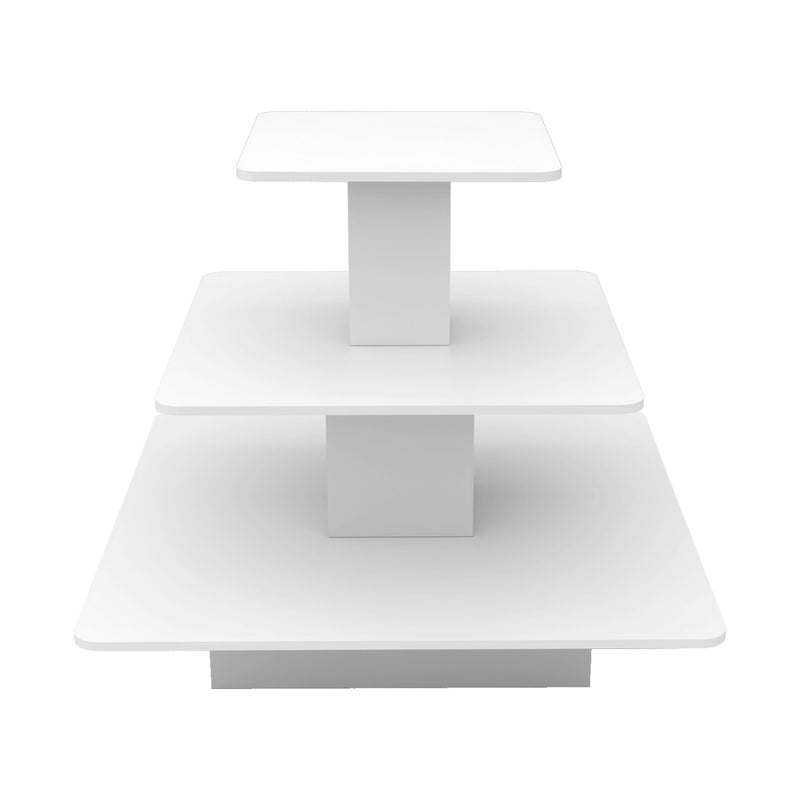 3-Tier Retail Display White Square Table